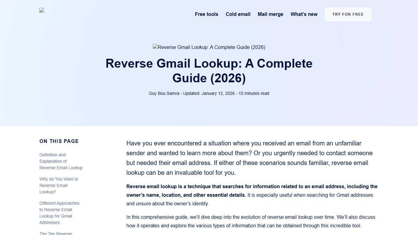 Reverse Gmail Lookup: A Complete Guide (2026)